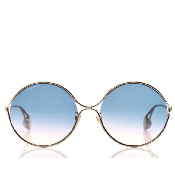 Authentic gold GUCCI blue gradient 
Round Pearl Tip Sunglasses - Picture 5 of 17